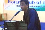 Club President Partha singing on 68th Independence Day celebration