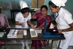 Teacher going through Diabetes check-up.